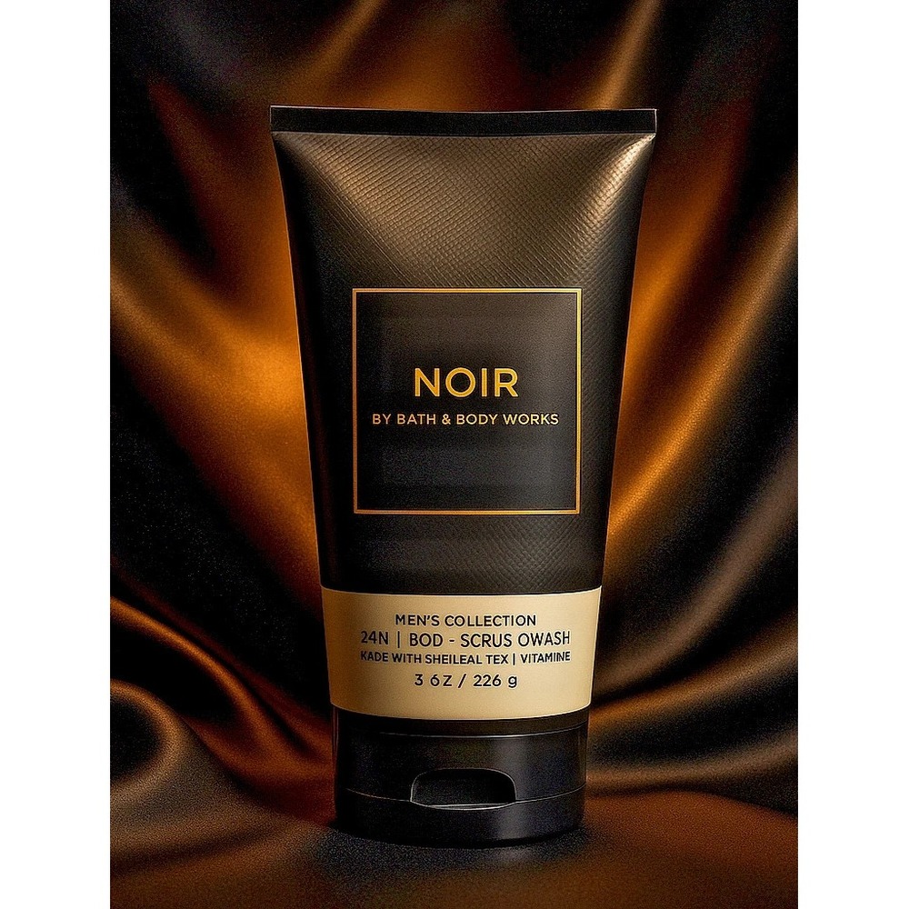 Bath & Body Works Men's Noir 2-in-1 Body Scrub & Wash | Exfoliating Cleanser New